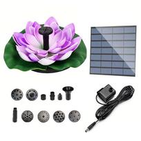 Lotus Solar Water Fountain Brushless Pump Floating Garden Fountain Artificial Lotus Flowers Fountain for Outdoor Bird Bath violetinė