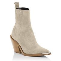 Fashion FHC New Women's Ankle Boots,Flock Short Botas,Slip On,Fashion Block High Heels Winter Shoes,Metal Pointed Toe,34-43,Dropship 34 smėlis