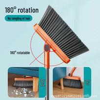 Durable Folding Broom and Dustpan Set with Squeegee Gray Set