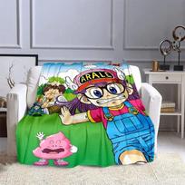 DR Slump Arale Chan Anime Spausdintas pledas Vaikų šiltas pledas Minkštas ir patogus pledas Namų kelioninis pledas#(1) 75X95CM pilka spalva