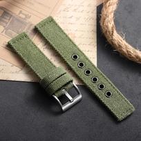 Canvas Nylon Watch Band for Seiko Wrist Straps for Omega Military Sports Bracelet Breathable Waterproof 20mm 22mm 24mm Watchband 20mm&Silver Buckle žalia