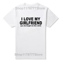 Spausdinti Naujos Mados AŠ MYLIU SAVO MERGINĄ JUOKINGAS SPAUSDINTAS VYRIŠKAS DOVANINIS T-shirt MARŠKINĖLIAI Medvilniniai trumpomis rankovėmis T-shirt MARŠKINĖLIAI S black