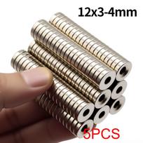 12x3-4mm Super stiprus neodimio magnetas N35 NdfeB Nuolatinis magnetinis imanes Apvalus su skylutėmis Galingi magnetai Šaldytuvo magnetas