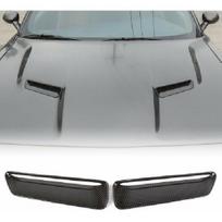 2 vnt. Variklio dangčio oro paėmimo angos apdailos dangteliai Dodge Challenger 2015+ anglies pluošto