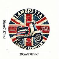 Vintažinis Lambretta motoroleris Metalinė sienos meno dekoracija Ženklas Dovana Retro TYA9569-20x20cm įvairiaspalvis