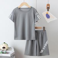 Summer 3D Print Children's Basic Versatile Sports Short Sleeved Shorts Set 100