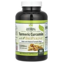 Herbal Secrets, Turmeric Curcumin, Contains Bioperine, 1,500 mg, 180 Veggie Capsules (750 mg per capsule)