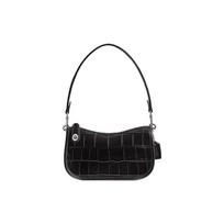 Coach Swinger 20 Vienspalvė Rankinė su Užtrauktuku ir Kišenėle, Reljefinė Krokodilo Oda, Moteriška Rankinė, Juoda CP024-LHBLK Basic Set (Bag+Dust Bag)