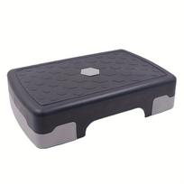 Adjustable Aerobic Step Platform Fitness Exercise Stepper for Home Gym black-grey
