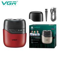 New VGR V-345 Electric Shaver Floating Double Blade Rechargeable Plug-in Dual Use Washable Travel Portable Universal Voltage Men's Sideburn Shaver raudona