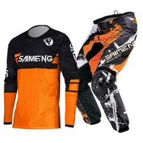 Vaikiški motokroso marškinėliai, kelnės, žali, juodi, 3, 4, 5, 6, 7, 8, 9, 10 metų, visureigių kostiumas, mėlynas, oranžinis, enduro, krosas, berniukas ir mergaitė. S-20