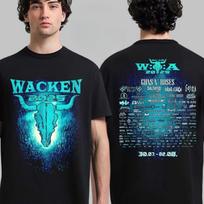 Rare Wacken Open Air 2025 Festival From July 30 To August 2 2025 In Schleswig Holstein Germany Roses Two Sided T-Shirt S juoda
