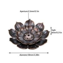 WCIC Naujas 2 in 1 smilkalų laikiklis Lotus Line lydinio smilkalų degiklis metalinis amatai sandalmedžio ritės pagrindas raudonos bronzos namų dekoras S