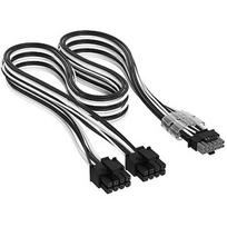 Corsair Elite Premium Individually Sleeved, 2x 8-Pin to PCIe 12V-2x6 600W Cable, Type-4, Black/White CP-8920425