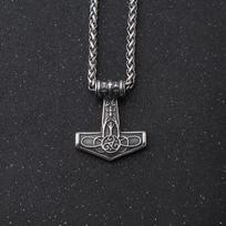 Jolnir Odin Thor's Hammer Necklace Pendant Norse Celtic Amulet Necklace for Men Women Viking Necklace