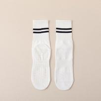 Women White Socks Cotton Non-Slip Gym Autumn Winter Tube Socks Floor Dance Pilates Sports Socks One Size
