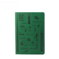 Middle East City Pattern Passport Holder: Saudi & UAE Design featuring King Tower žalia