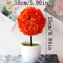 Sakura Snow Ball Tree Artificial Plants Potted Bonsai Plants Ornaments for Home Garden Decor Party Hotel Decor Simulated Plants oranžinė