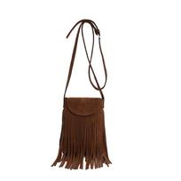 Retro matte simple messenger bag women's new fringed bag suede texture shoulder bag ruda