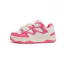 Summer New Hong Kong Style All-Match White Shoes Women's Mesh Color Matching Thick-Soled Casual Sneakers Women's 36 rožinė