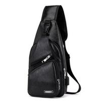Mada Vyriška Odinė Sling Kuprinė Krūtinės Pečių Crossbody Krepšys Biker Paštas Vyriški Portfeliai None juoda