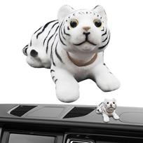 Car Dashboard Decoration Shaking Head Lucky Tiger Bobble Head Figurine Shaking Head Tiger Ornament Cute Car Dash Decor Resin balta