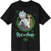 Rick and Morty Rick Sanchez Giving the Middle Finger Men's Black Short Sleeve Tee S juoda