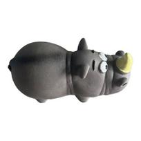 Pet Toys Rhino Shape Toy with Sound Design Flexible Bite-Resistant Latex Dog Toy Teeth Cleaning Relieve Anxiety Chew rhinoceros