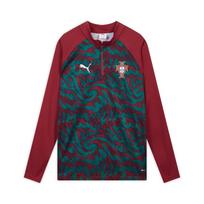 Puma Portugal National Team Moisture-Wicking Slim Fit Color Block Long Sleeve Quick-Dry T-Shirt Men tops 784790-37 XS