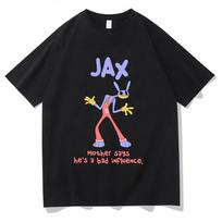 2026 Nuostabus skaitmeninis cirkas Jax Violetinis triušis Marškinėliai Vyrams ir moterims Vasariniai medvilniniai drabužiai Animacinis mados trumpomis rankovėmis T-shirt 4XL