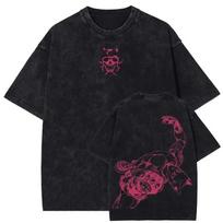 Kira Yoshikage Killer Queen Grafinis T-shirt Anime JoJo Keisti Nuotykiai Medvilninis T-shirt Vyrams Retro Skalbti T-shirtai Harajuku Viršūnės L