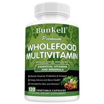 Whole food multivitamins, containing essential vitamins and minerals derived from whole foods, 120 capsules. 120 Capsules