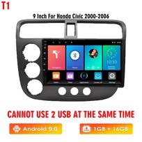 icreative 2 Din automobilio radijo jutiklinis ekranas GPS navigacijos daugialypės terpės grotuvas skirtas Honda Civic 2000-2006 Android Auto Autoradio BT Be DVD