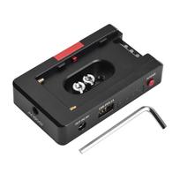 Andoer NP-F akumuliatoriaus įkroviklio metalinė baterijos adapterio plokštė su USB įkrovimo prievadu DC12V DC8V DC juoda