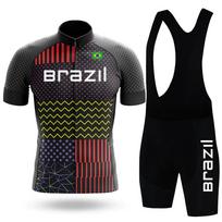 2023 m. Brazilija Vasaros dviratininkų apranga Vyriški trumpomis rankovėmis dviratininkų rinkiniai Greitai džiūstantys kalnų sportiniai drabužiai lauko triatlono dviračių uniforma XS