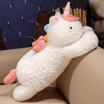 60/80cm Vienaragio pliušinis žaislas Mielas rožinis baltas vienaragio lėlė Minkštas kimštas gyvūnas Arklių žaislai Miego pagalvė Mergaitės gimtadienio dovanos 60cm balta