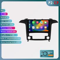 Ossuret Carplay 4G Android 13 Automobilio radijas Ford S-Max 2007 - 2015 Automatinis oro kondicionierius Multimedia Vaizdo grotuvas GPS 2din Autoradio Išmanusis ekranas Bluetooth RDS P2CP 4Core 2G 32G