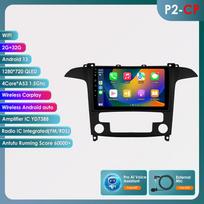 Ossuret Carplay 4G Android 13 Automobilio radijas Ford S-Max 2007 - 2015 Automatinis oro kondicionierius Multimedia Vaizdo grotuvas GPS 2din Autoradio Išmanusis ekranas Bluetooth RDS P2CP 4Core 2G 32G AI