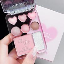 8-color Love Eyeshadow Palette Blush Highlight All-in-one Powder Orange Peach Color Earth Color Affordable Student Makeup Palette