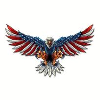 Amerikietiško erelio metalo sienos menas - Pakabinamas ornamentas figūrėlė rankdarbis patalpoms 30x18cm