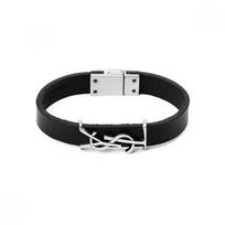 Saint Laurent 708815 0ih0e 1000 Cassandra Monogram Opium Sidabrinės Odos Apyrankė 708815 0IH0E 1000 (L)