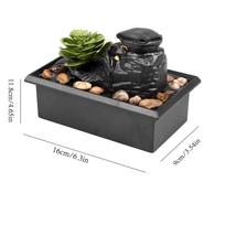 Desktop fountain fortune feng shui office desktop decorations with lights creative flowing water sound relaxing home ornaments