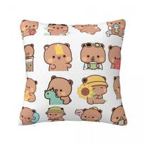 Bubu Dudu Cute Cartoon Bear Character Pillow Cover Kawaii Panda Square Pillow Case Cushion Cover Pillowcases For Home Decor 12x12Inch