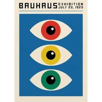Minimalist Bauhaus Eyes Canvas Print Mid Century Bauhaus Music Vinyl Geometric Wall Art Poster for Modern Living Room Home Decor 30x45cm No Frame