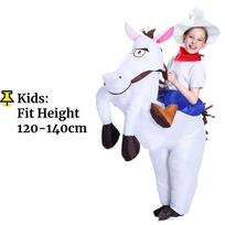 Suaugusiųjų Vaikų Vakarų Kaubojus Jojantis Pripučiamas Kostiumas Mažas Pilkas Arklys Jojimas Ant Jaučio Baras Helovino Šou Išvykos Suknelė One Size gray