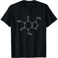 Geek Coffee Caffeine Molecule T-Shirt Gift S juoda