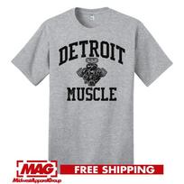 DETROIT MUSCLE DEPT CLASSIC GRAY T-SHIRT Tigers Lions Pistons Motor Wings Shirt Unisex T-Shirt XL