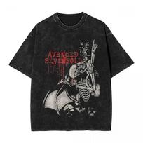 Avenged Sevenfold Marškinėliai Hip Hop Skalbti Medvilniniai Marškinėliai Vintage Vyriški Moteriški Viršutiniai Drabužiai Streetwear Spausdinti Marškinėliai S black