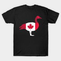 Men Black Print T-shirt Canada Goose No-Cut Transfer Paper Print Cotton Tshirt XL juoda