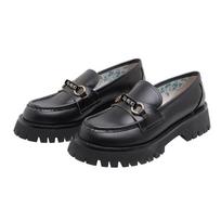 Axi brother bee single shoes new autumn horse buckle small leather shoes women's muffin thick sole 35 juoda